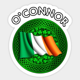 Irish Flag Shamrock Celtic Knot - O'Connor Sticker